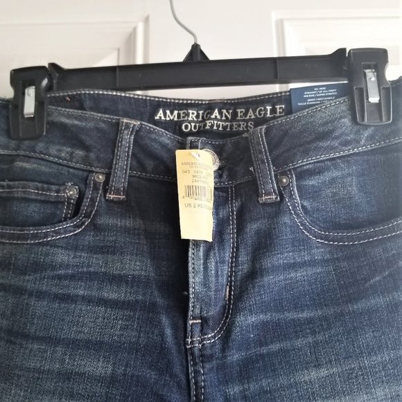 American Eagle Outfitters Women's Dark Blue Super Stretch Skinny Jeans Size 2R - Picture 2 of 5